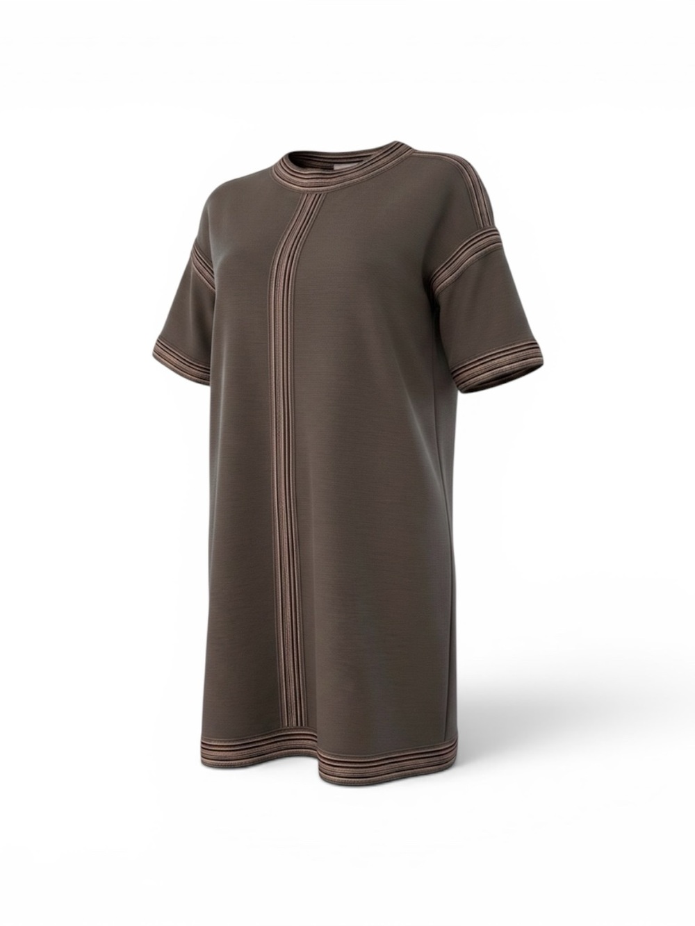 Missoni Taupe and Rust Knit Wool Dress